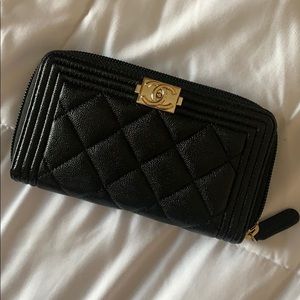 100% authentic mini Chanel zip wallet